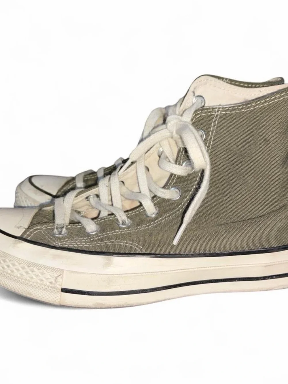 khaki green converse high tops